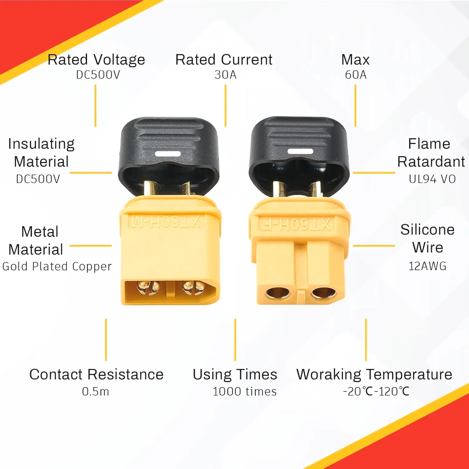 XT60 Connector Plug with Sheat - огляд і ціна Drone Battery Connector