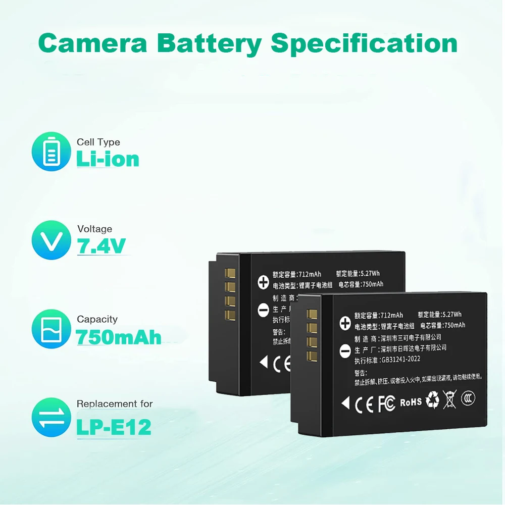 New LP-E12 Camera Battery for  - огляд і ціна Canon Camera Eos M50 Mark Ii