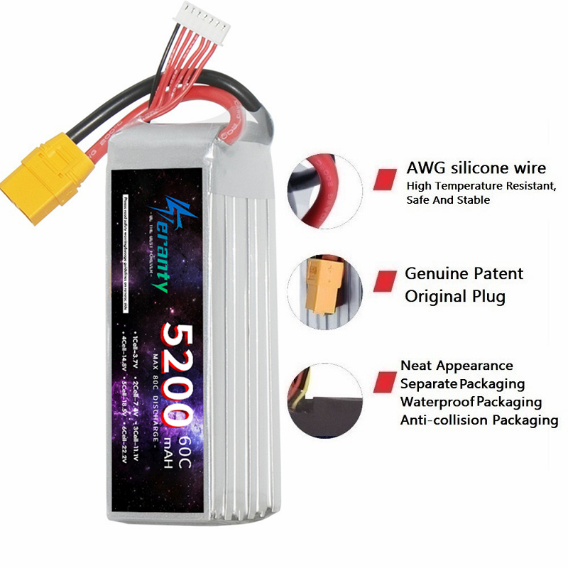TERANTY 6S 5200mAh Lipo Batter - огляд і ціна Drone Battery 4S
