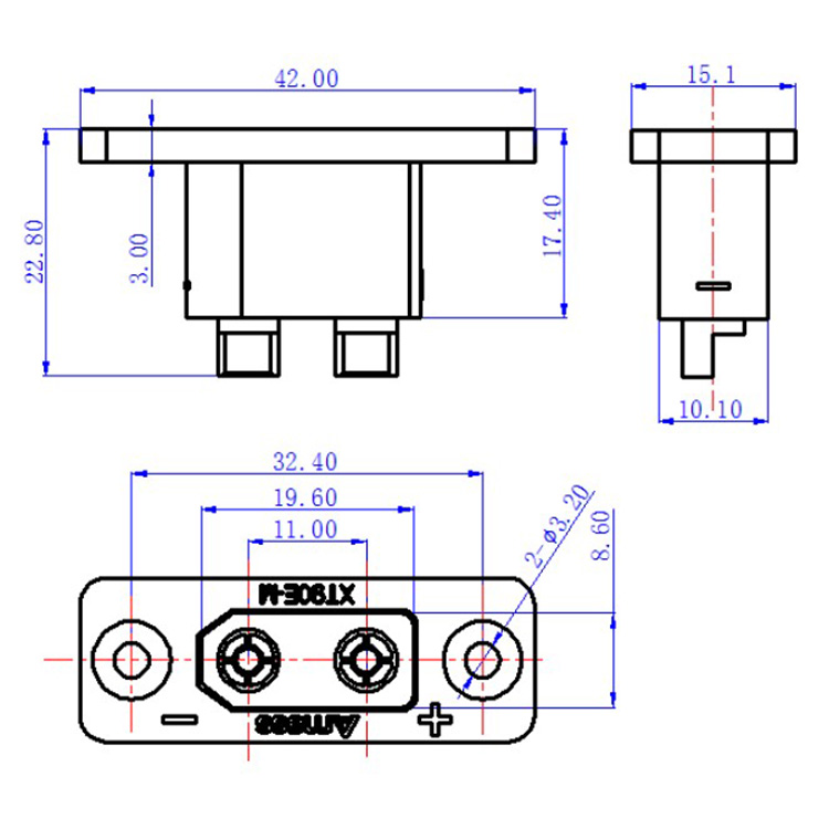 30PCSAmass Black XT90E-M Panel - огляд і ціна Drone Battery Connector