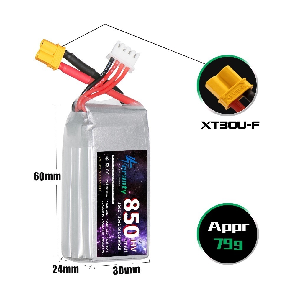 1/2/3PCS TERANTY 3S 11.4V Lipo - огляд і ціна Drone Battery Connector