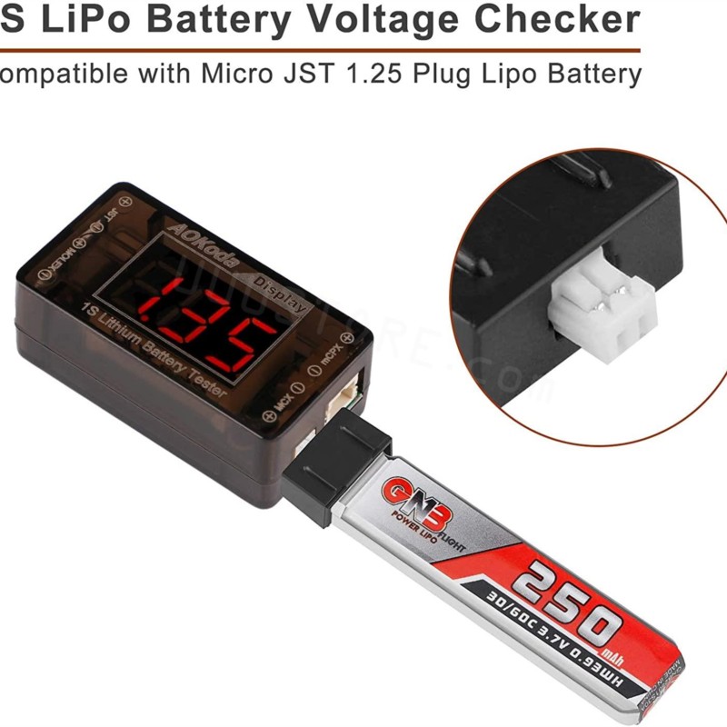 AOKoda AOK-041 1S LiPo Battery - огляд і ціна Drone Battery Voltage Checker